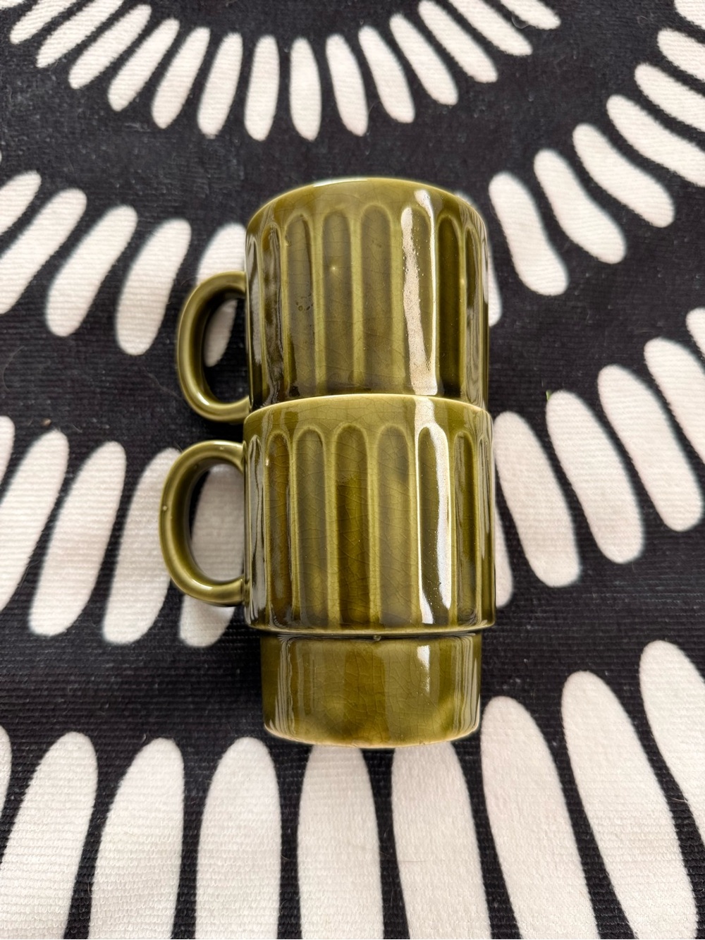 Set of Two Japanese Stacking Mugs